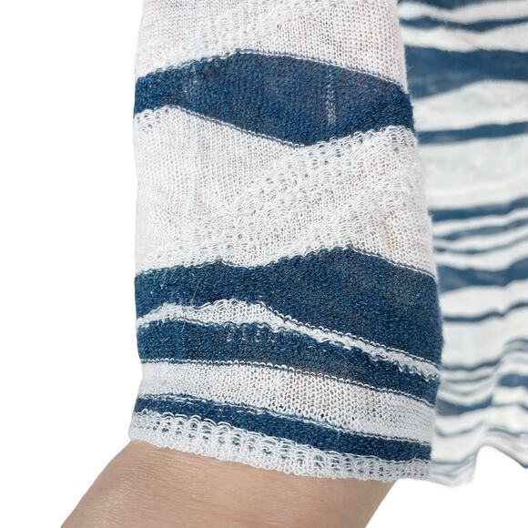 CALYPSO ST. BARTH Striped Linen Long-Sleeve Slit Cover-Up Midi Dress Size XS - Picture 4 of 7